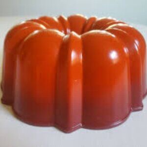 MCM Retro 60s 70s KITCHEN Bundt Pan Made USA Orange Ombre Enamelled Vintage VGUC